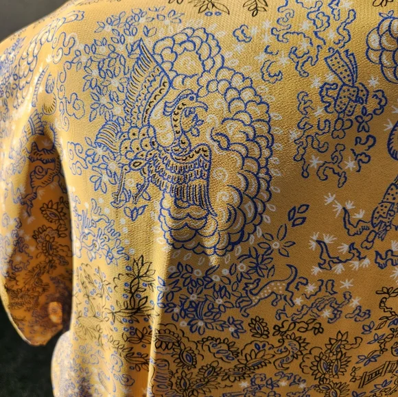 Vintage 1940s Novelty Print Dress with Lattice Features - Picture 9 of 13